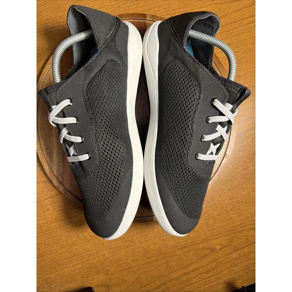 OluKai Moku Pae Boat Shoes Mens 10.5 Black Mesh Casual Sneakers 10468-4040